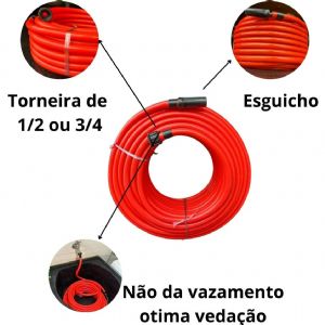 Mangueira Jardim Águas Claras Silicone Flex Laranja 1/2x2mm 10m